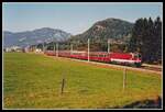 1044 205 mit IC535 bei Mriahof - St.Lamprecht am 19.10.2001.