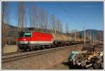 1044 071 mit einem Gterzug am 6.3.2008 in Niklasdorf aufgenommen.