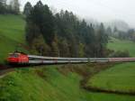 Die BR 1044 094 leistete am 16.10.2008 bei Braz Schubdienst beim EC Transalpin ber den Arlberg.