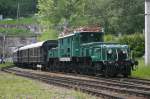 Krokodil 1100.102 mit einem Majestic Imperator Sonderzug bei der Einfahrt im Bahnhof Semmering. (12.6.2005)