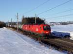 Die 1116 096 und die 1116 172 mit einem Kesselzug am 05.02.2017 unterwegs bei Kimpling.