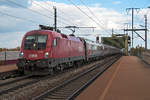 1116 093 mit dem Moskau-Nizza-Express in Wien Praterkai, am 03.11.2017.