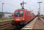 Kesselzug mit 1116 116 und 1116 147 ÖBB (Siemens ES64U2) durchfährt Naumburg(Saale)Hbf auf Gleis 2 Richtung Großkorbetha.