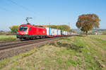 1116 264 mit dem DGS 41129 von Neuss Gbf nach Budapest Soroksari bei Retzbach-Zellingen, 13.10.2018