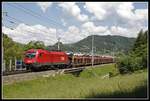 1116 172 mit Güterzug bei Bruck an der Mur am 3.06.2019.