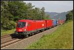 1116 136 mit Güterzug bei Pernegg am 13.06.2019.