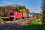 1116 139 der ÖBB mit einem KLV-Zug bei Postbauer-Heng Richtung Nürnberg, 16.04.2019