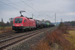 1116 191 mit einem Kesselzug bei Lehrberg Richtung Würzburg, 12.01.2020