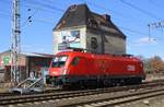 ÖBB 1116 053-0 abgestellt am 21.03.2021 in Pasewalk - von einem Bü aus aufgenommen