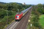 ÖBB 1116 176 vor Autologistik-Zug bei Hünfeld (22.9.2017).