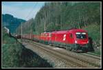 1116 044 + 1042 007 (geschleppt)fahren am 29.04.2003 mit G40480 bei Spital am Semmering Richtung Norden.