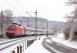 1116 258 mit EC113 Frankfurt-Klagenfurt am 11.12.2021 bei Urspring.