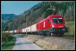 1116 093 fährt am 6.11.2002 mit einem Containerzug bei Pernegg durchs Murtal.