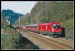 1116 083 mit IC656 bei Spital am Semmering am 29.04.2003.