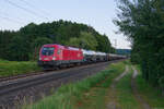 1116 260 ÖBB mit einem gemischten Güterzug bei Postbauer-Heng Richtung Nürnberg, 28.07.2021