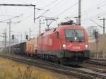 1116 181  Hanspeter  mit Gterzug  am 01.12.2007 bei der Durchfahrt in wels.