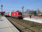 1116 225-2 bei der Einfahrt in den Bahnhof Stockerau am 09.03.2008