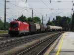 1116 121 mit einem Gterzug am 23.5.2008 in Brixlegg.