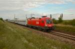 Eurocity 105  Sobieski  von Warschau nach Wien Suedbahnhof am 18.07.2008 kurz nach Helmahof.