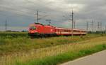 1116 244-3 mit einer schnen Schlierengarnitur als R3009 Attnang-Puchheim - Linz bei Oftering (22.07.2008)