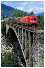 54535 wurde am 26.8.2008 von 1116 116 bespannt. Diesmal entschloss ich mich, die Angerschluchtbrcke im Hochformat zu fotografieren.