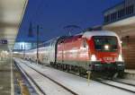 Am Abend des 14.01.2009 wartet 1116 053 mit R2034 in Wien West auf die Abfahrt nach St.Plten Hbf.