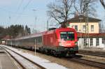 1116 076 und 180 mit EC 113 am 28.02.2009 in Aling.