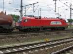 E-Lok BR 1116.235-1 -ITL- durchfhrt den Bahnhof Wittenberge mit Kesselwagen-Ganzzug in Richtung Sden 12.07.2009