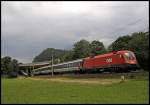 1116 177 bringt den OEC 162  TRANSALPIN , Wien Westbahnhof - Basel SBB, nach Buchs(SG).