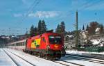 GySEV 1116 058 mit OIC 543, unterwegs im winterlichen Wienerwald.