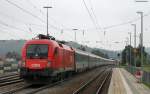 1016 031-5 und 1116 124-7 mit dem EC 113 (Frankfurt(Main)Hbf-Klagenfurt Hbf) in Amstetten 28.7.11