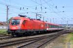 1116.155 + 6010.013 bei der Ausfahrt aus Wels als 47986 auf den Weg nach Passau am 24.5.2009