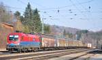 1116 020 mit dem 47126 Gyr-Ingolstadt bei der Durchfahrt in Tullnerbach, Mrz 2012.