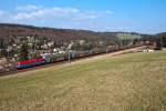 Rail Cargo Hungaria mit dem Audi Zug, am 28.03.2012 kurz vor Eichgraben-Altlengbach.