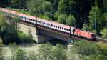 1116 040 mit OIC 869  Dommuseum Wien-Rudolf der Stifter  (Innsbruck Hbf->Wien Westbahnhof) bei Brixlegg.(4.5.2012)