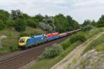 470 005 + 1116 009 mit einem Gterzug am 09.06.2012 unterwegs bei Szr.