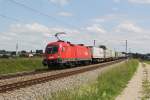 1116 161 mit KLV Zug am 23.06.2012 bei Ostermnchen.