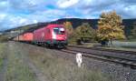 BB 1116 mit Container am 03.10.2012 bei Thngersheim.