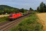 1116 278 mit einem Gterzug am 04.08.2012 unterwegs bei Dettenhofen.