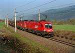 1116 279 + 1x16 xxx mit einem Gterzug am 16.04.2009 bei Niklasdorf.