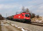 Die 1116 037 mit einem Kesselzug am 01.04.2013 unterwegs bei Ostermnchen.