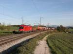 Die 1116 027 mit einem Gterzug am 13.10.2013 unterwegs bei Teisendorf.