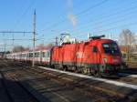 1116 131-4 durchfährt mit IC549 den Bahnhof Timelkam; 131230