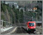 IC 533  Carinthischer Sommer  von Wien nach Villach, am 2.4.2006 mit 1116 136 bespannt, bei der Durchfahrt in Breitenstein.