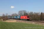 1116 031-6 (ÖBB) mit einem Sattelaufliegerzug in Hilperting, 27.