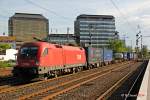 1116 068 ÖBB Taurus mit einem Containerzug am 22.04.2014 in Düsseldorf Rath.