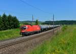 1116 075 mit einem Kesselzug am 16.06.2012 bei Pöndorf.