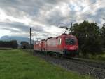 Am 15.09.2014 fahren 1116 031 und ein weiterer Taurus aus Richtung Villach kommend an Faak am See vorbei.