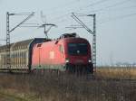 1116 009 mit Gterzug am 18.02.2007 kurz vor Plattling.