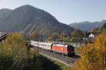 1116 186 mit EC158 bei Stübing am 4.11.2015.